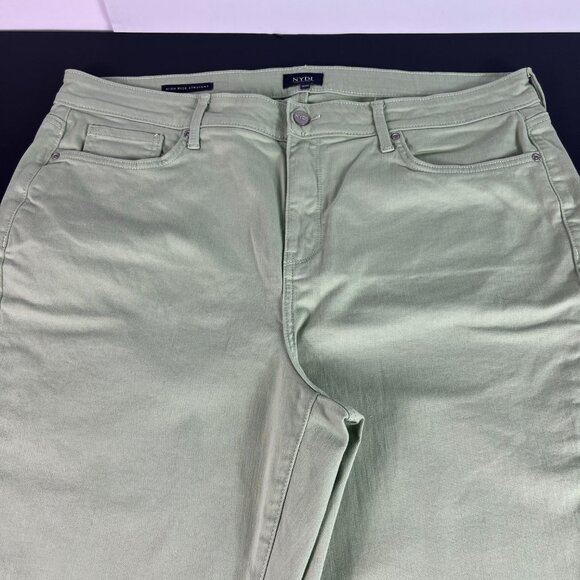 Not Your Daughters Jean Women Plus 42x28 High Rise Straight Green Denim Tag 20WT - Picture 2 of 16